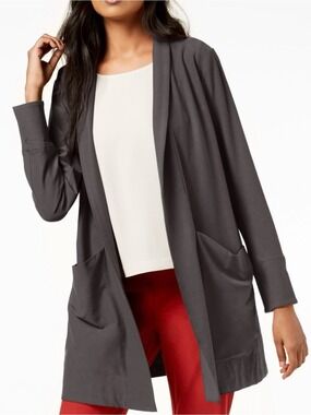 Eileen Fisher Washable Stretch Crepe Kimono Jacket Size 3X Taupe
